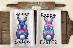 Floral Easter Bunnies with Tail | Kitchen Towel Sublimation Product Image 1