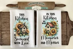 Bird Houses and Sunflowers Sublimation Dish Towel Designs Product Image 1
