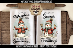 Winter Wonderland Snowman KitchenTowel Sublimation PNG Files Product Image 1