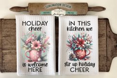 Poinsettia Mugs | Christmas Cups Kitchen Towel Sublimation Product Image 1