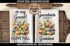 Funny Fall Gourds - Autumn Kitchen Towel Sublimation PNGs Product Image 1