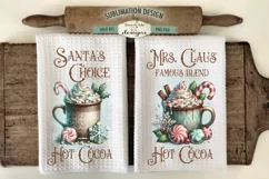 Mrs Claus Cocoa Vintage Mug Sublimation Towel Design PNG Product Image 1
