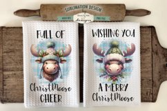 Christmas Moose |Cute Holiday Kitchen Towel Sublimation PNG Product Image 1