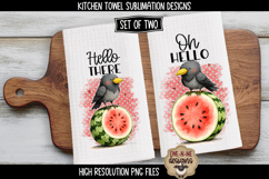 Crows and Watermelons - Sublimation Kitchen Towel Designs Product Image 1