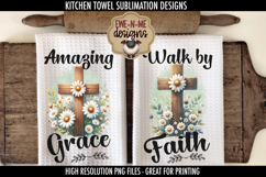 Daisy Cross Kitchen Towel Sublimation Designs Product Image 1