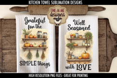 Grateful - Well Seasoned Fall Kitchen Towel Sublimation PNGs Product Image 1