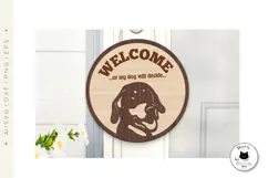 Layered Laser Cut Dog Door Signs | Funny Welcome Signs SVG Product Image 4