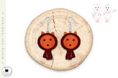 Cute Layered Woodland Earrings | Animal Laser Cut SVG Product Image 4