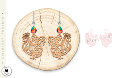 Elegant Easter Earrings Laser Cut | Chicken Earrings SVG Product Image 4