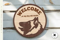 Funny Welcome Dog Signs | Laser Cut Dog Sign SVG Product Image 4