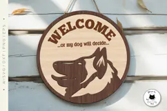Funny Welcome Dog Signs | Laser Cut Dog Sign SVG Product Image 4