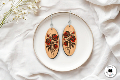 Gothic Floral Dangle Earrings | Rose Earrings Laser Cut Product Image 2