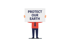 Person holding a sign that says Protect Our Earth in flat ve Product Image 1