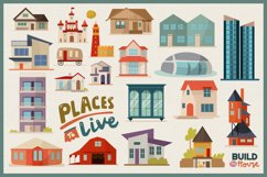 Type of Houses Vector Clipart Pack Product Image 4