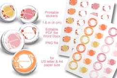 Type your text on Fall Flowers Small Round Labels Set of 2 and 24 per A4 and US paper