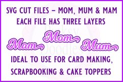 Mum Mam and Mom layered paper cut svg files cake toppers Product Image 2