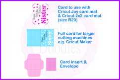 Fabulous Sister birthday Card svg cut file with envelope Product Image 2