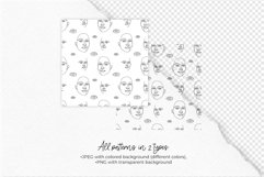 Single Line Face and Roses Minimalist Seamless Patterns Product Image 7