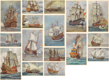 Types of Warships Antique Sea Boat Paintings Nautical Art Product Image 2