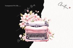 Watercolor Pink Typewriter PNG | Spring PNG Product Image 2