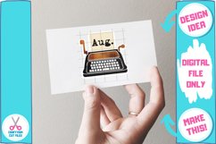Typewriter Monthly Planner Stickers Print and Cut File business card product example