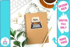 Typewriter Monthly Planner Stickers Print and Cut File notebook product example