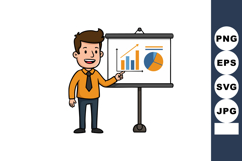 Businessman presenting financial charts and graphs in office Product Image 1