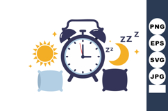 Alarm clock with sun and moon symbols representing day and n Product Image 1