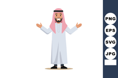 Middle Eastern man wearing traditional attire smiling with o Product Image 1
