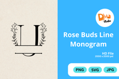 Rose Buds Line Monogram Product Image 1
