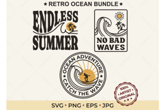 Coastal Ocean Wave Retro Surf SVG Product Image 1