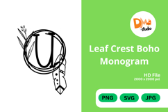Leaf Crest Boho Monogram - Hand Drawn Botanical Letters Product Image 1