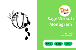 Sage Wreath Monogram Product Image 1
