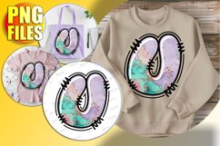 U Doodle Letter Valentine Cheerful Loving Heart! Product Image 1