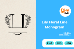 Lily Floral Line Monogram Product Image 1