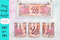 U monogram Mug sublimation design, initial mug PNG Product Image 1