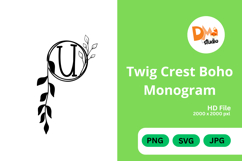 Twig Crest Boho Monogram Product Image 1