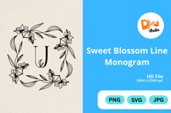 Sweet Blossom Line Monogram Product Image 1