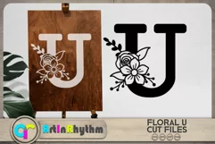 Floral letter U svg cut file / Botanical alphabet SVG Product Image 2