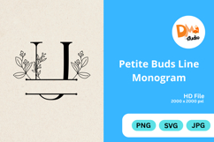 Petite Buds Line Monogram Product Image 1