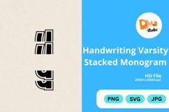 Handwriting Varsity Stacked Monogram Product Image 1
