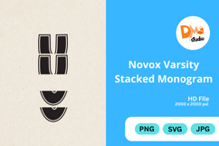 Handwriting Varsity Stacked Monogram Product Image 1