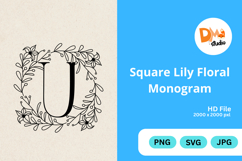 Square Lily Floral Monogram Product Image 1