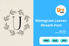 Monogram Leaves Wreath Font Product Image 1