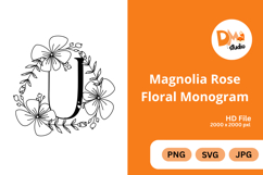Magnolia Rose Floral Monogram Product Image 1