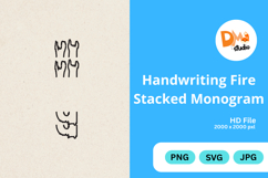 Handwriting Fire Stacked Monogram Product Image 1