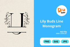 Lily Buds Line Monogram Product Image 1