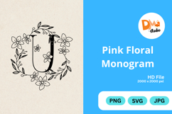 Pink Floral Monogram Product Image 1