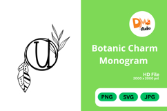 Botanic Charm Monogram -Elegant Floral Letters SVG, PNG, JPG Product Image 1