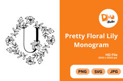 Pretty Floral Lily Monogram Product Image 1
